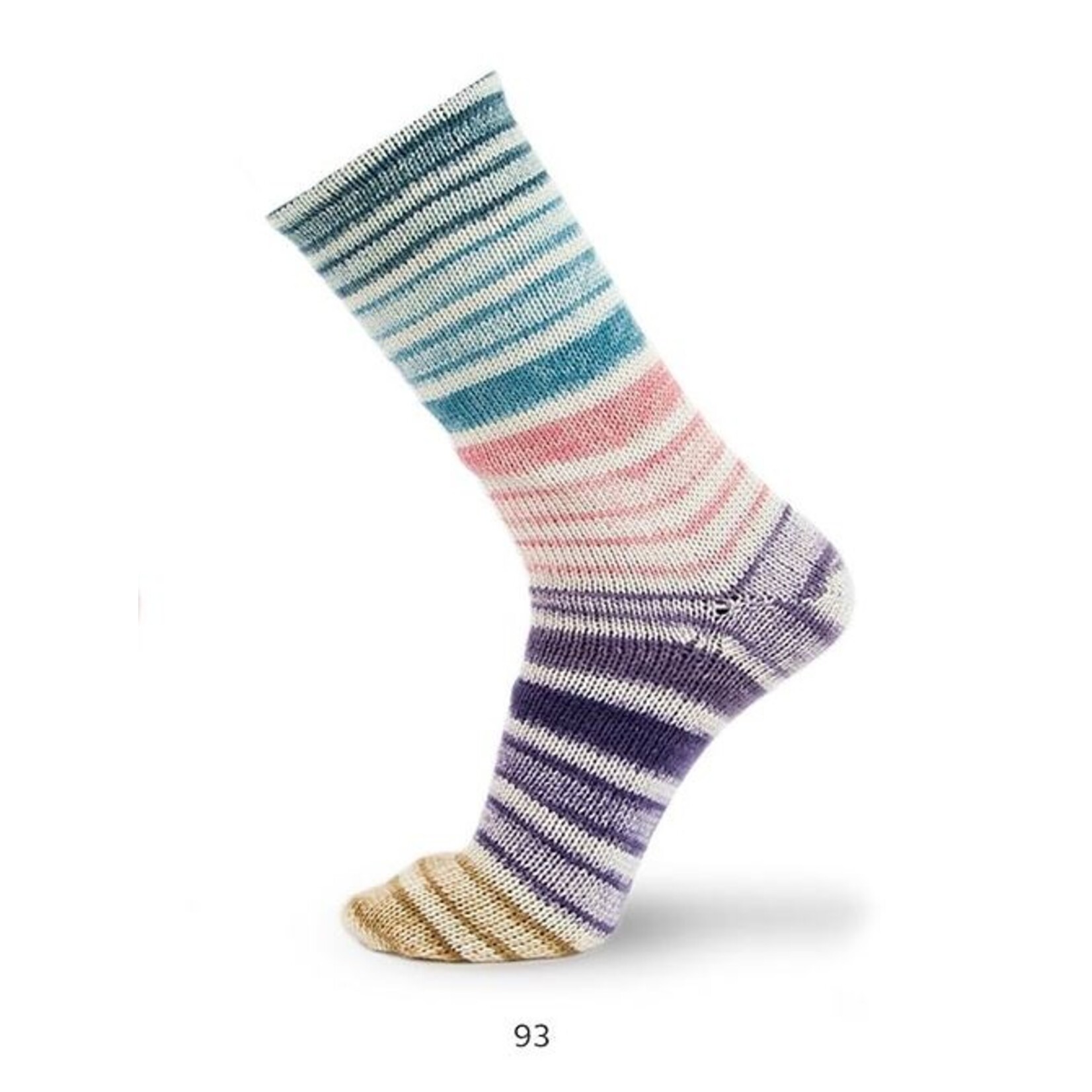 Katia Infinity Symmetric Socks 93 Oker-Paars-Roze-Waterblauw