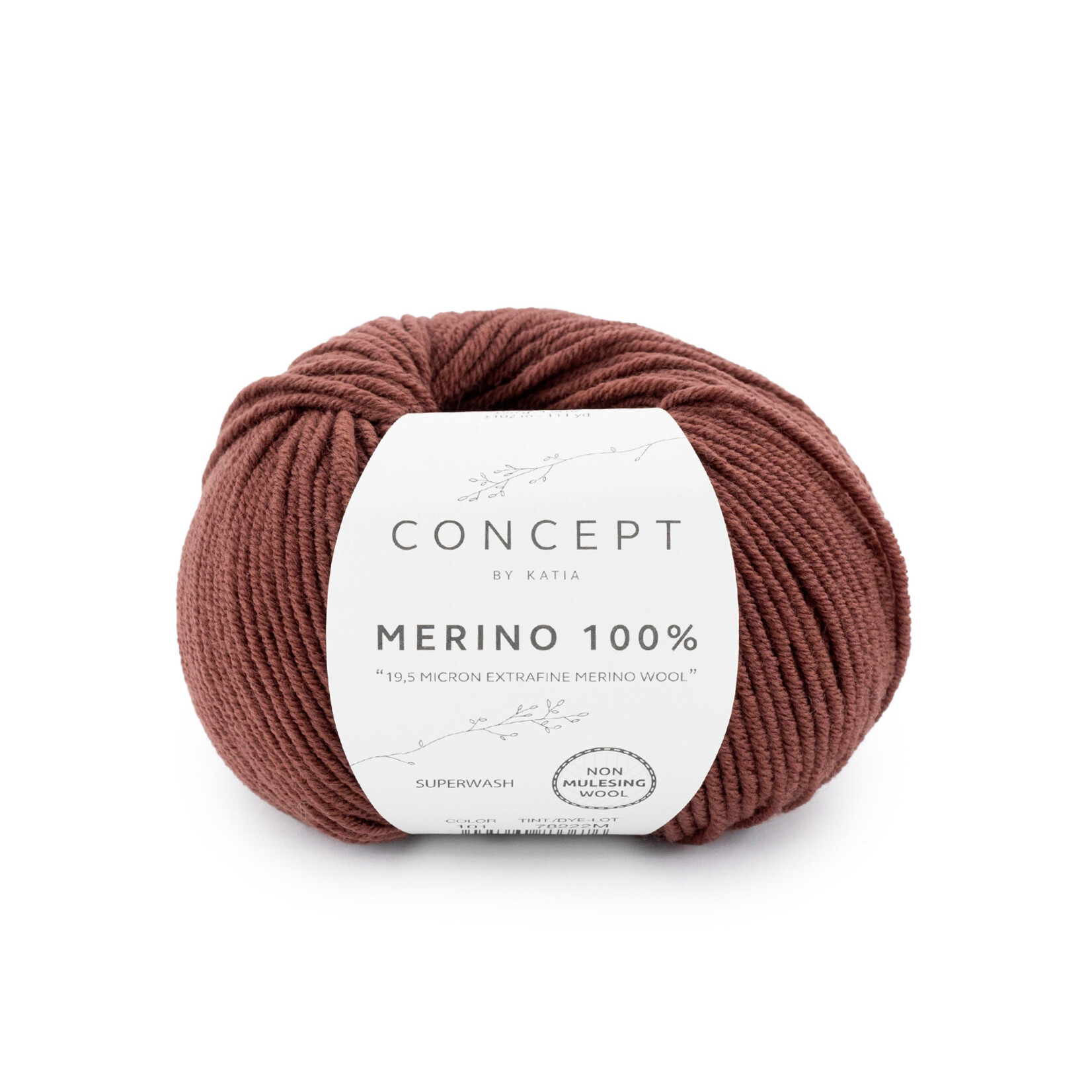 Katia Merino 100% 101 Roodbruin