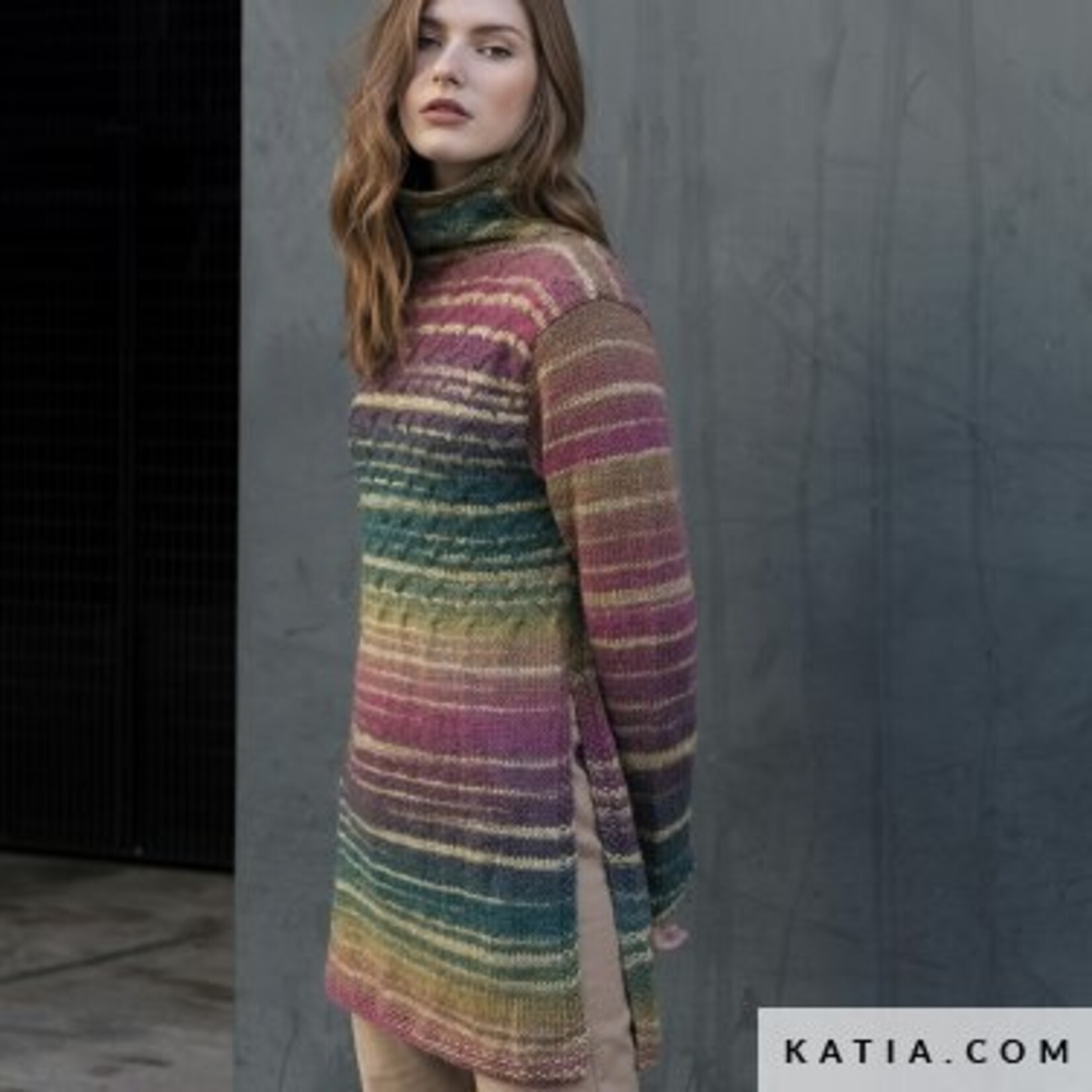 Katia Azteca Fine Lux 418 Kauwgomroze-Paars