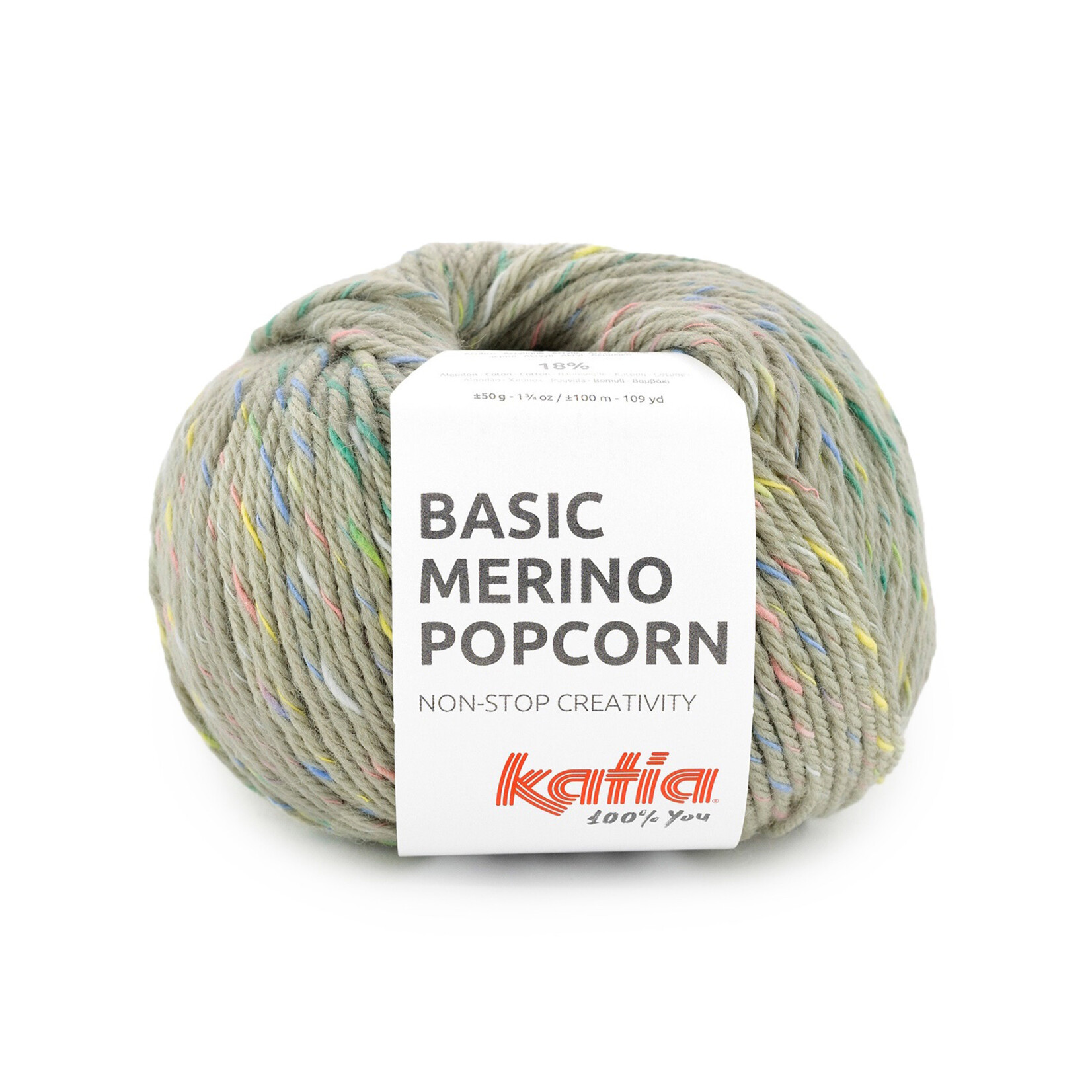 Katia Basic Merino Popcorn 206 Beige-Meerkleurig