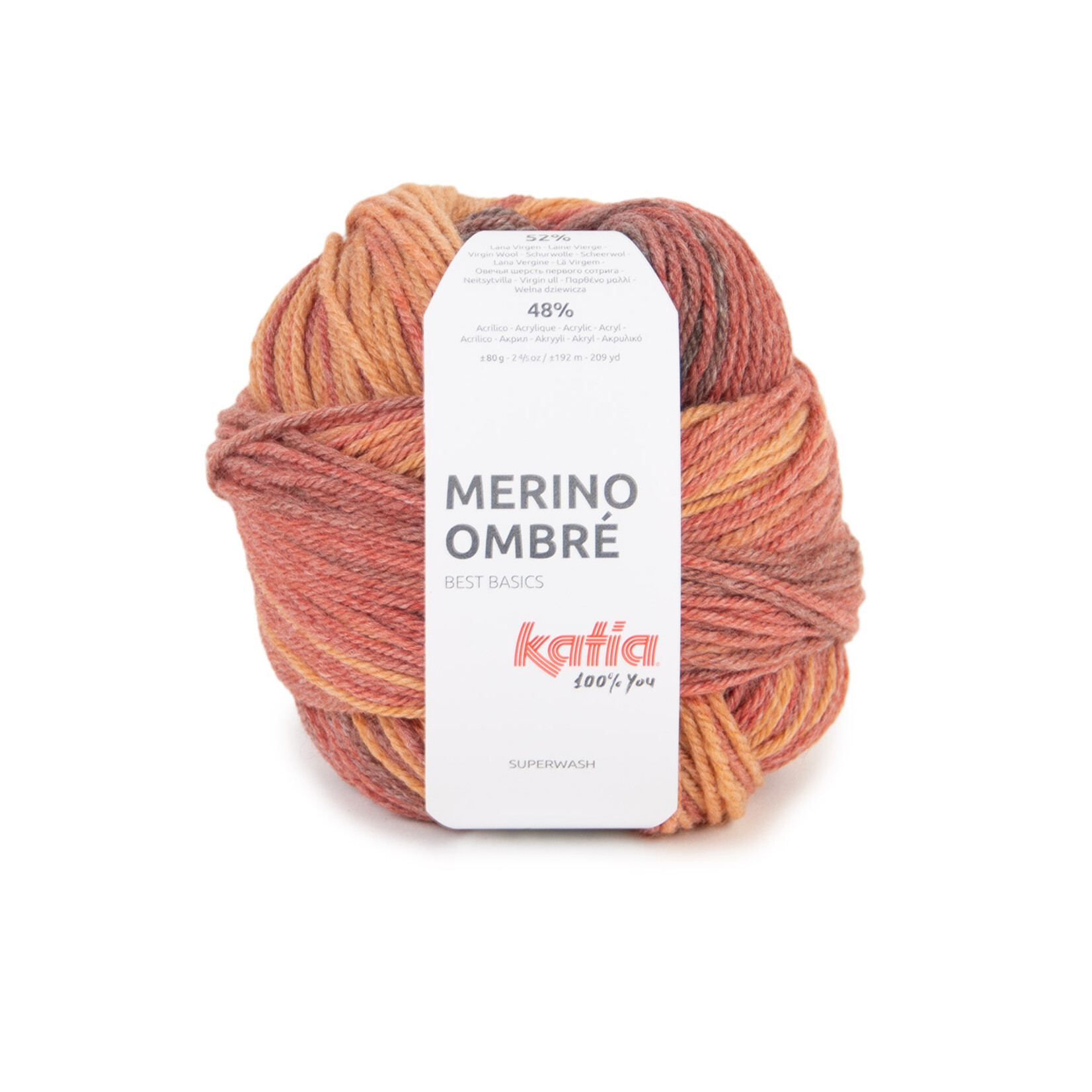Katia Merino Ombre 254 Oranje-Roestbruin