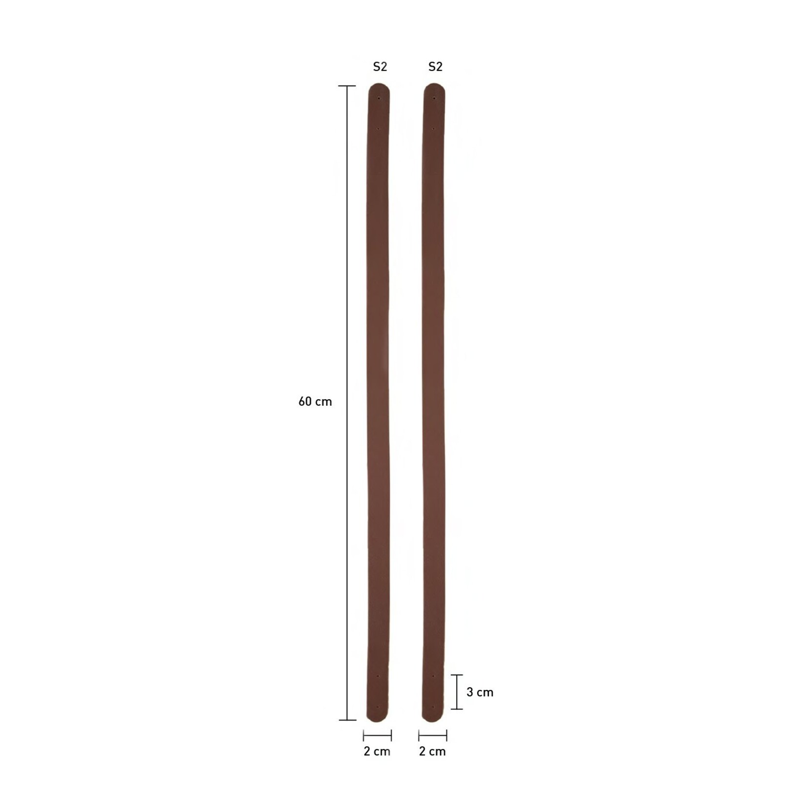 Katia Handgrepen kunstleer zwart of bruin 60 cm