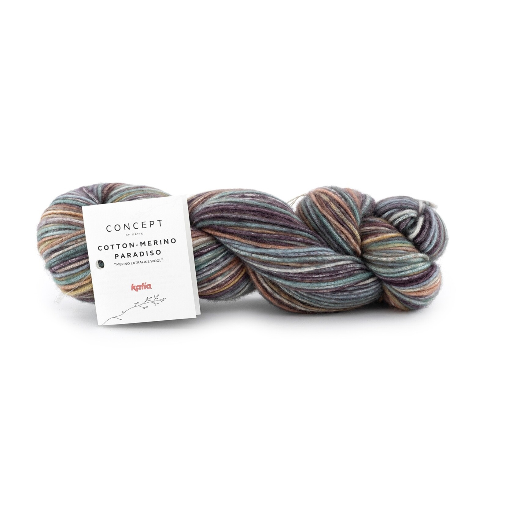Katia Cotton Merino Paradiso 305 Kauwgom Roze-Paars-Turquoise
