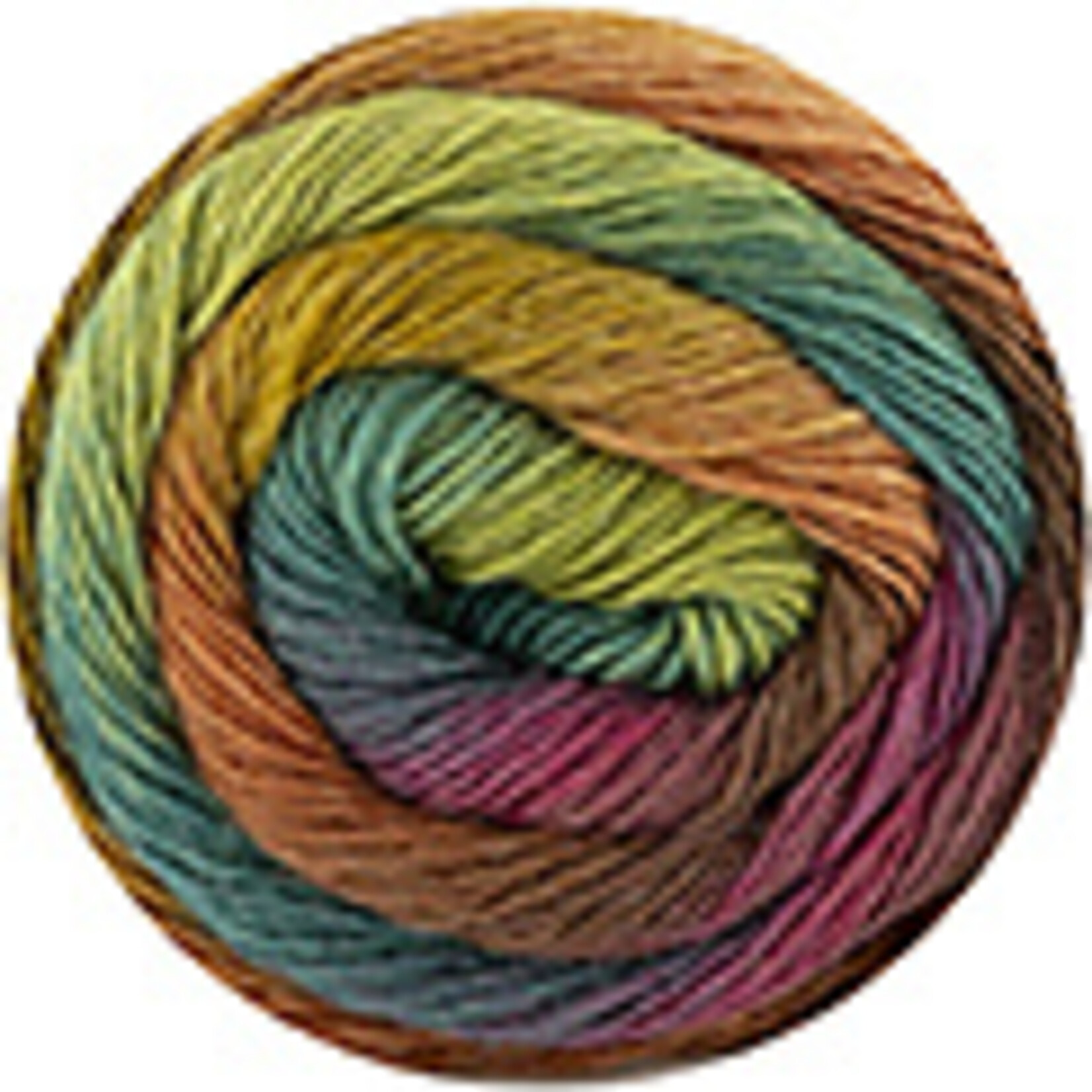 Katia Silky Lace Rainbow 301 Bruin-Groen-Oranje