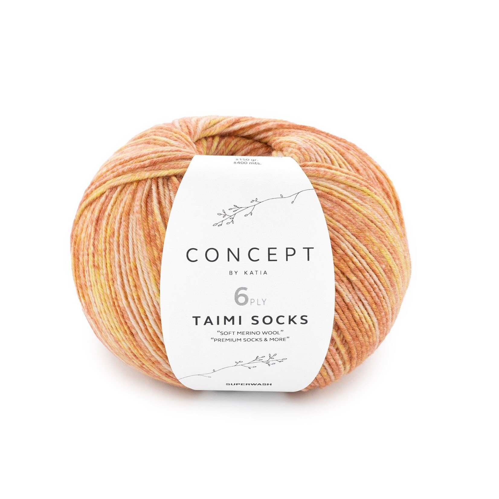 Katia Taimi Socks 6-draads 104 - Roest bruin