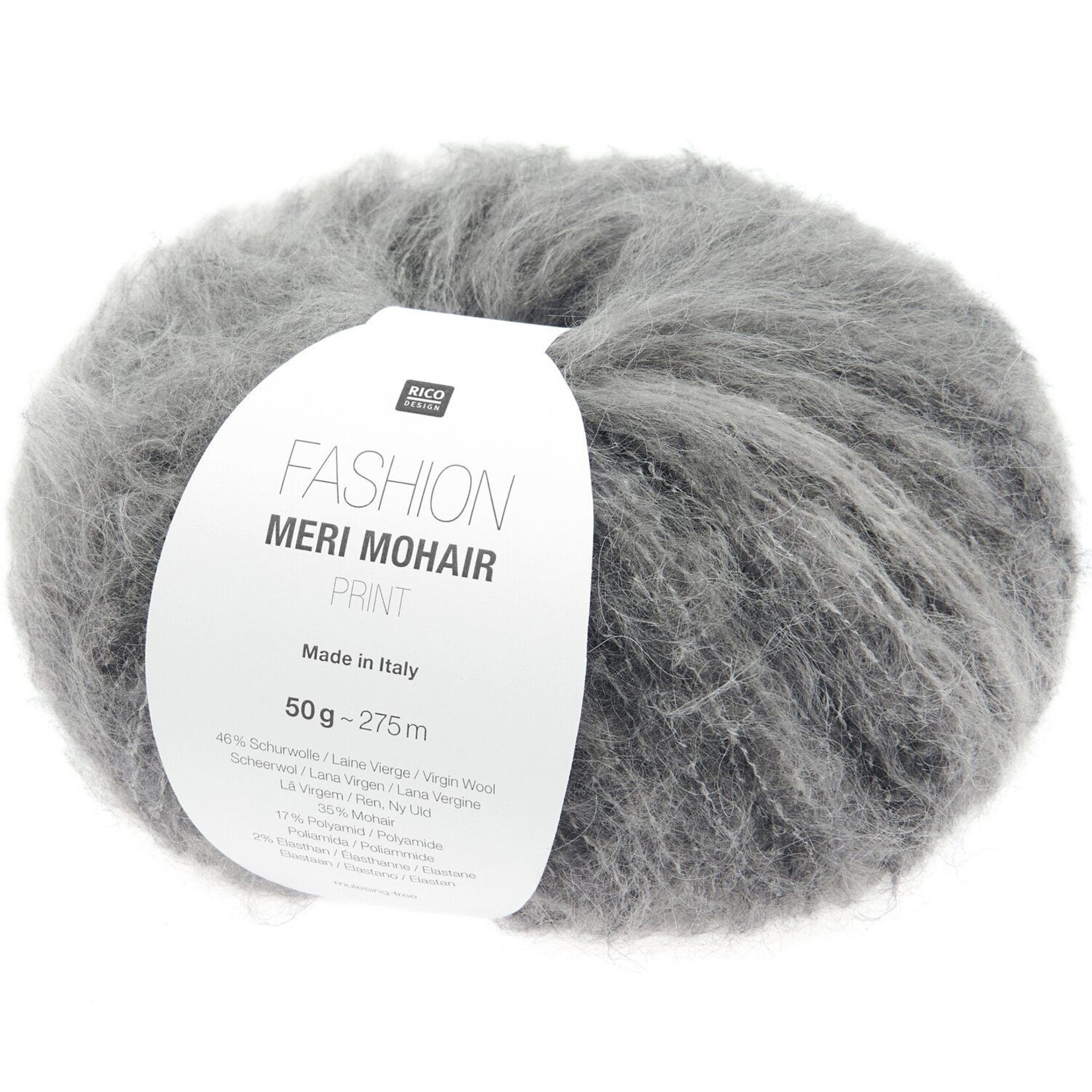 Rico Meri Mohair Print 8 Stone Grey