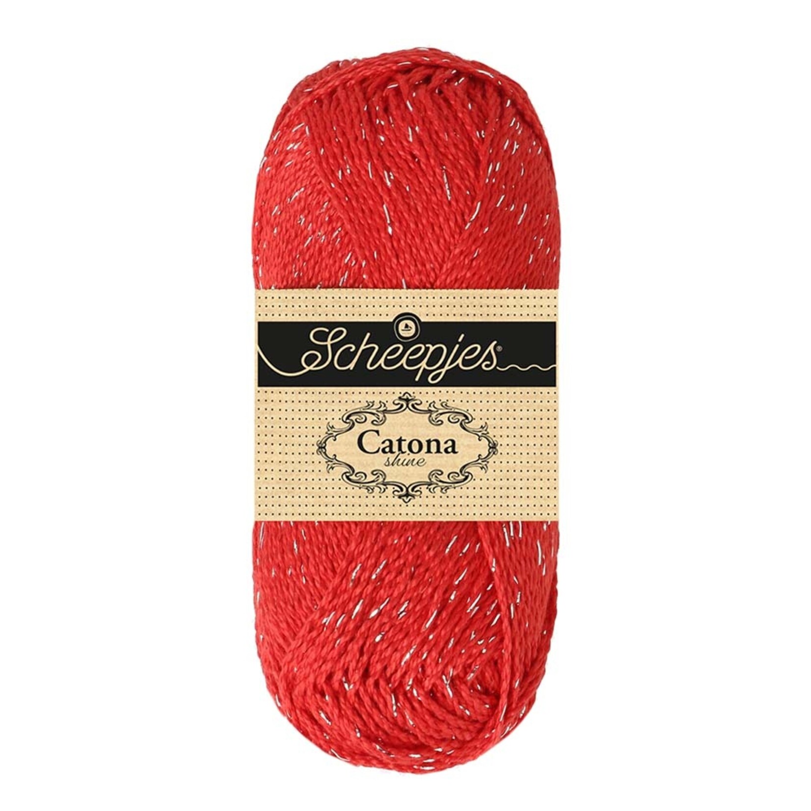 Scheepjes Catona Shine 115-S Hot Red - Silver