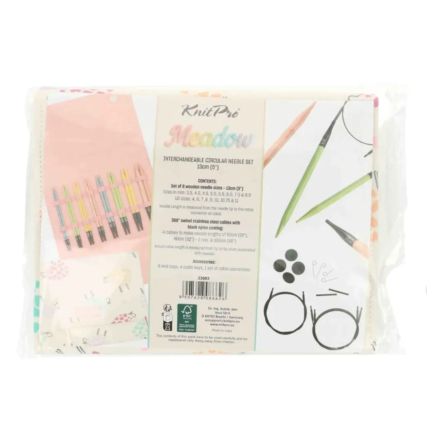 Knitpro Meadow set met houten verwisselbare breipunten