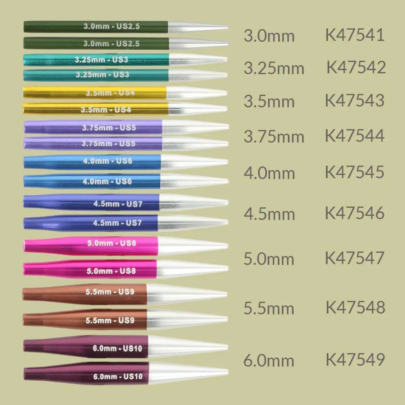 Knitpro Zing Verwisselbare Breipunten Kort 5 cm