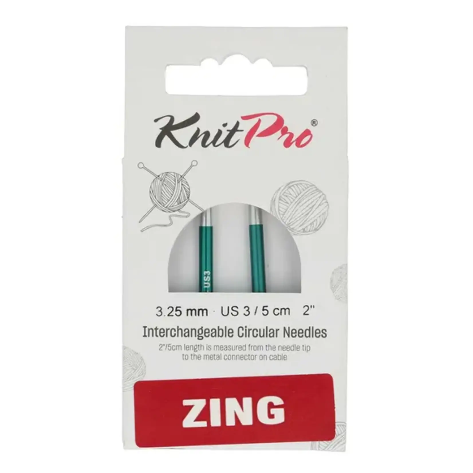 Knitpro Zing Verwisselbare Breipunten Kort 5 cm