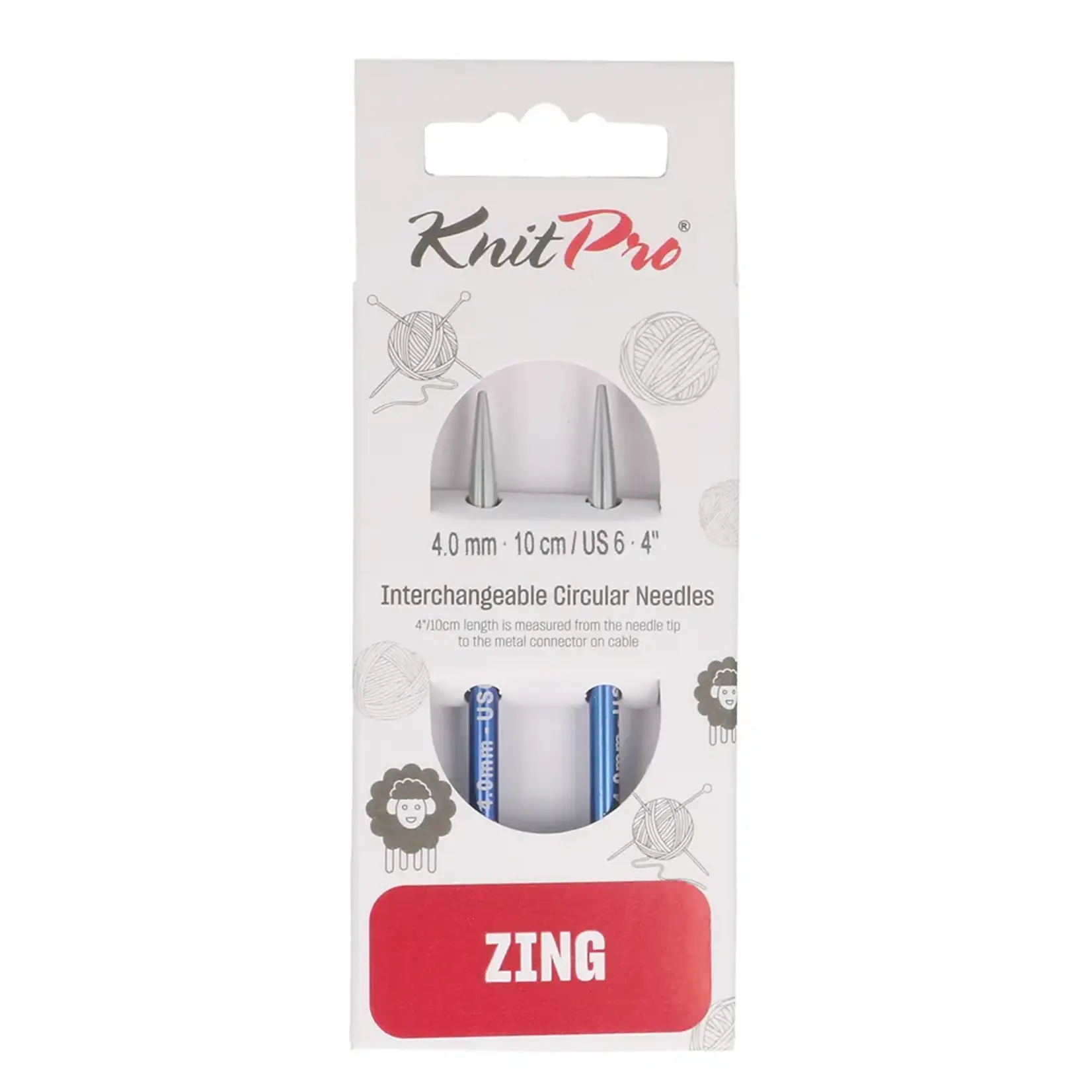 Knitpro Zing Verwisselbare Breipunten Kort 10 cm