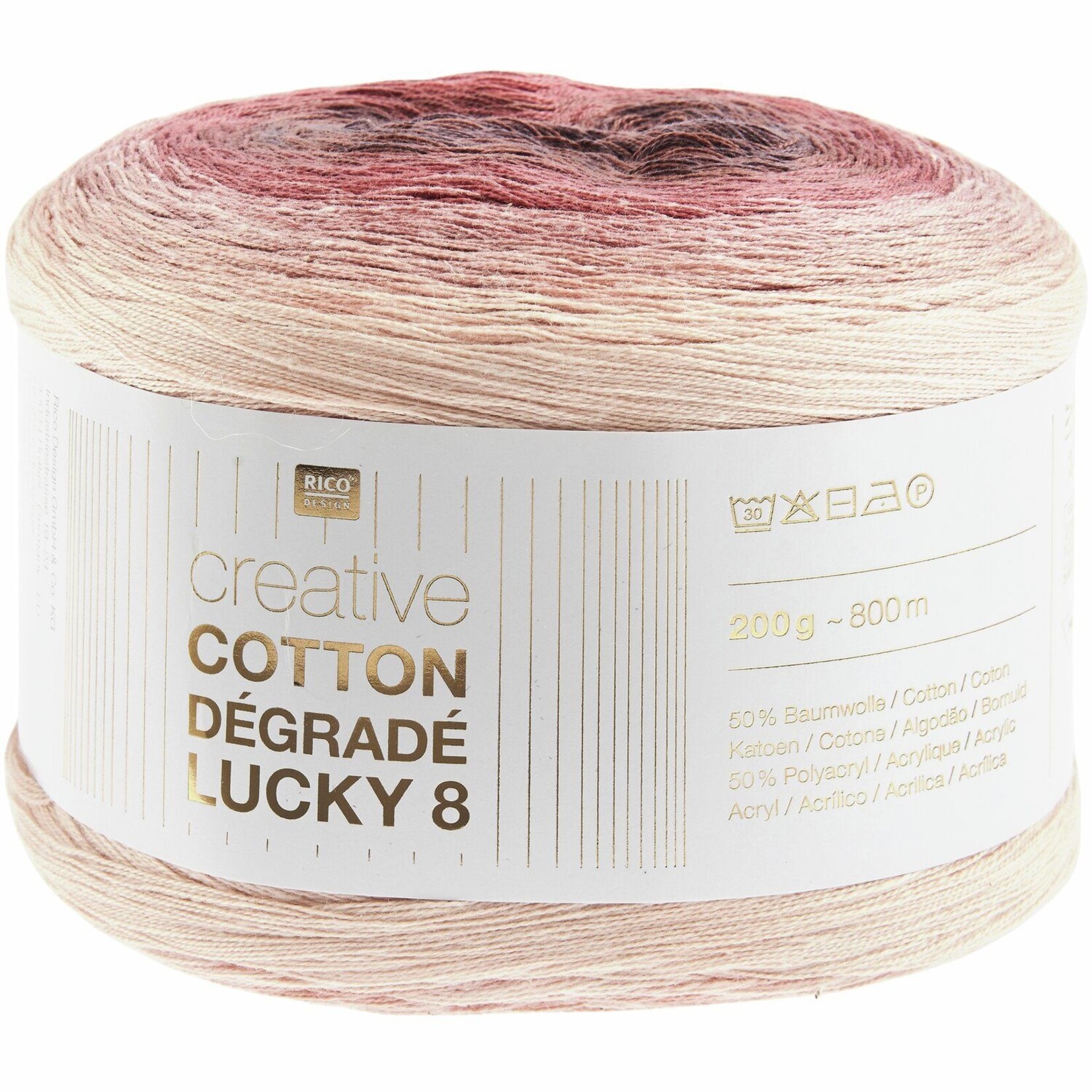 Rico Cotton Dégradé Lucky 8 Berry (25)