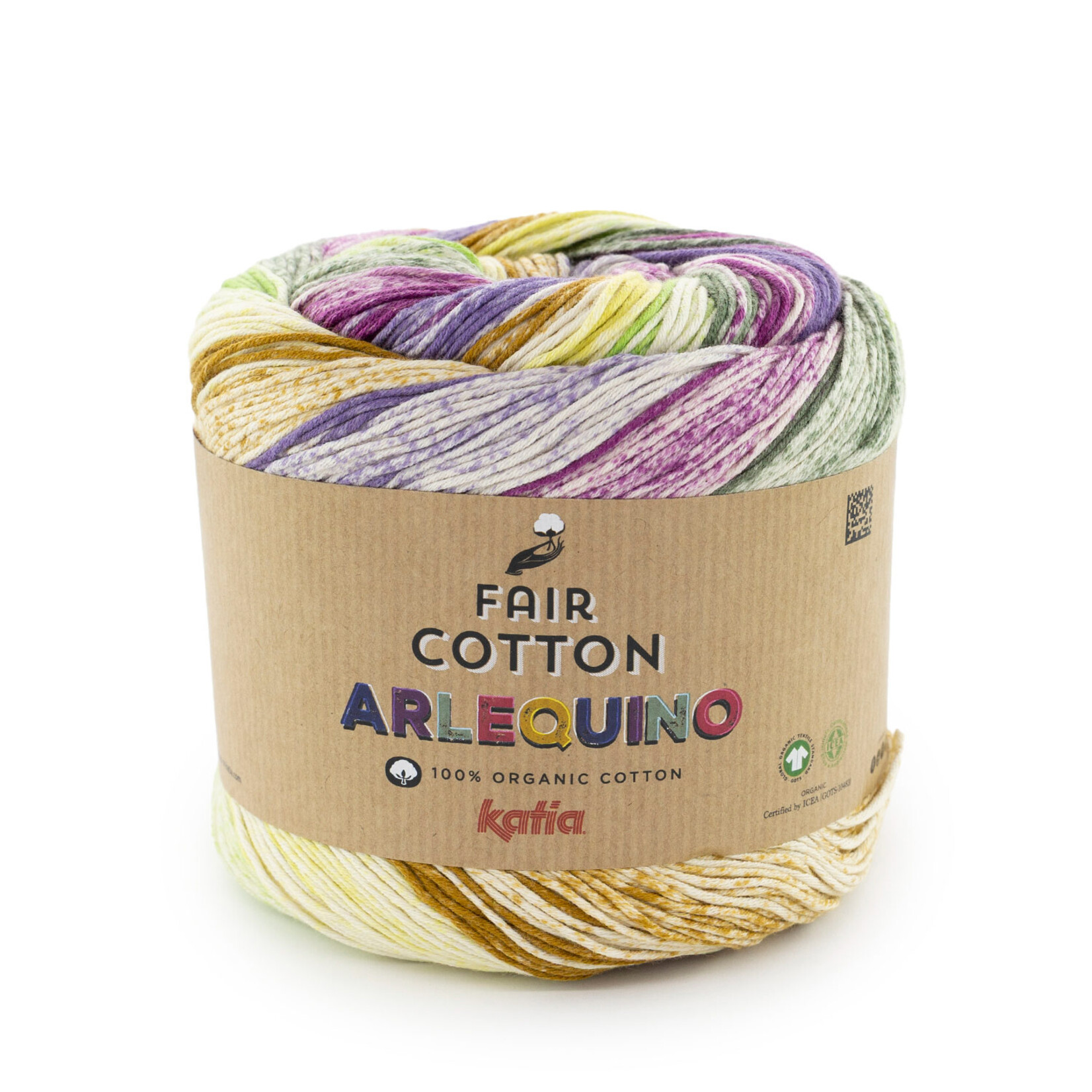 Katia Fair Cotton Arlequino 251 Oker-Groen-Paars