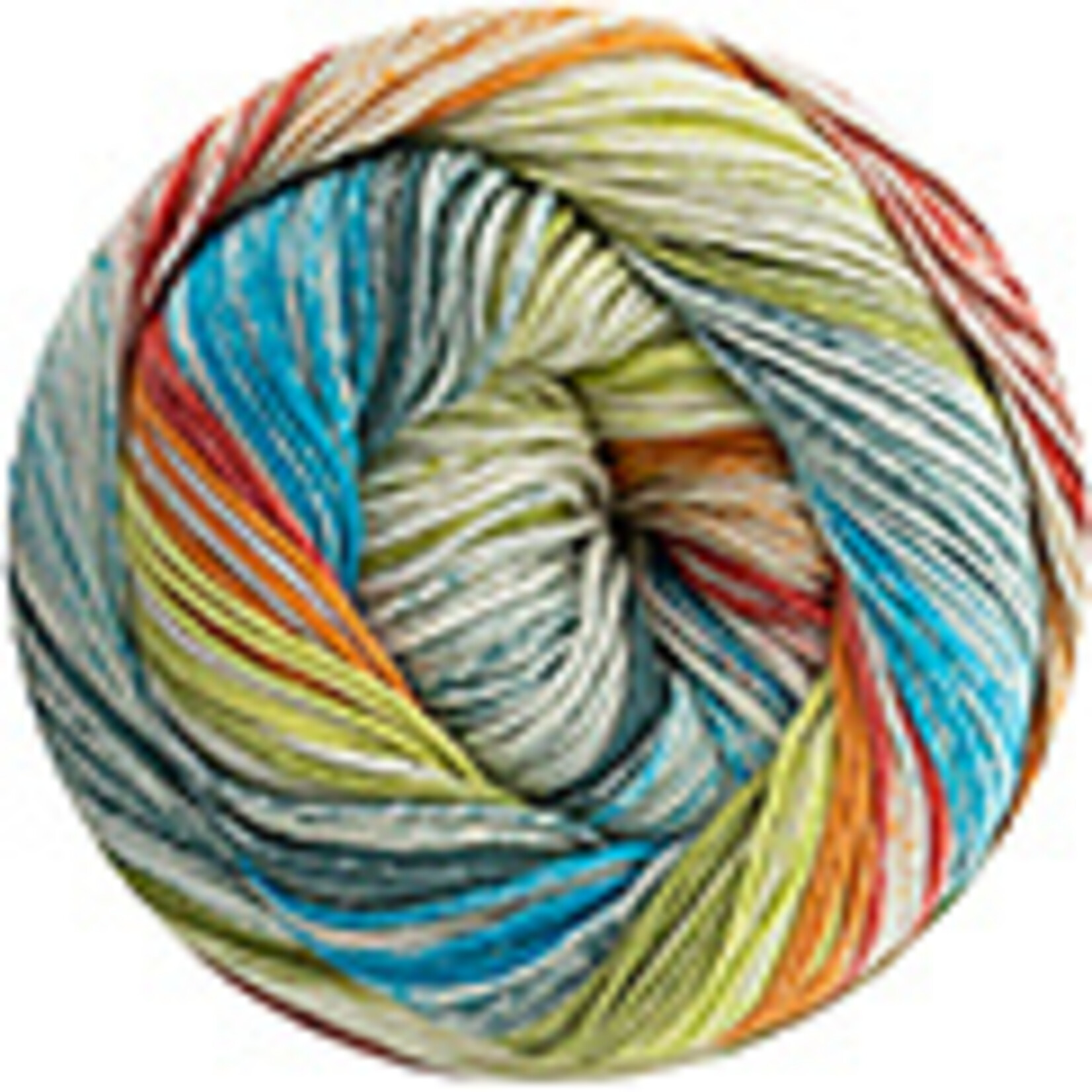 Katia Fair Cotton Arlequino 254 Koraal-Turquoise-Blauw-Limoen