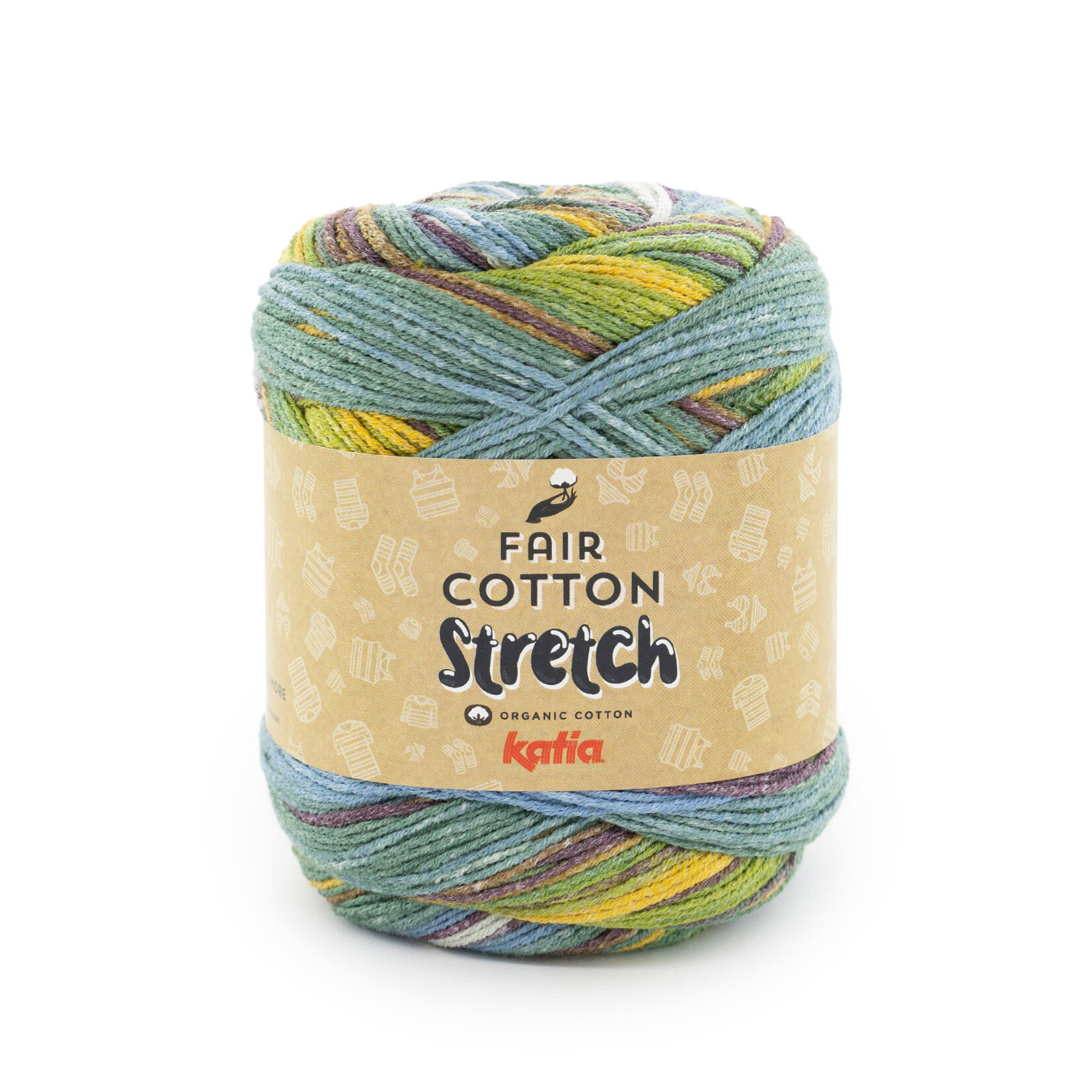 Katia Fair Cotton Stretch 100 Blauw-Groen-Geel