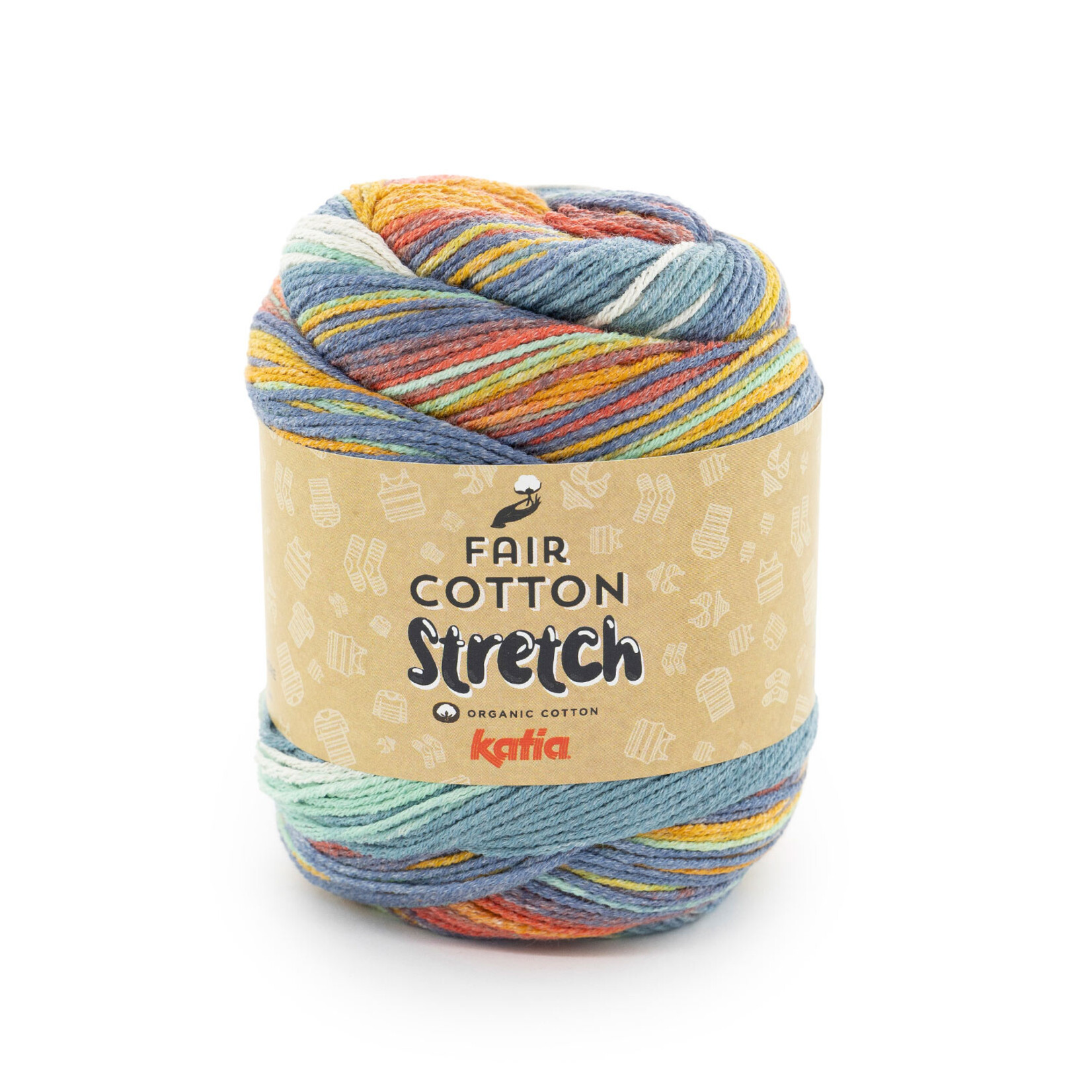 Katia Fair Cotton Stretch 102 Koraal-Geel-Olieverf