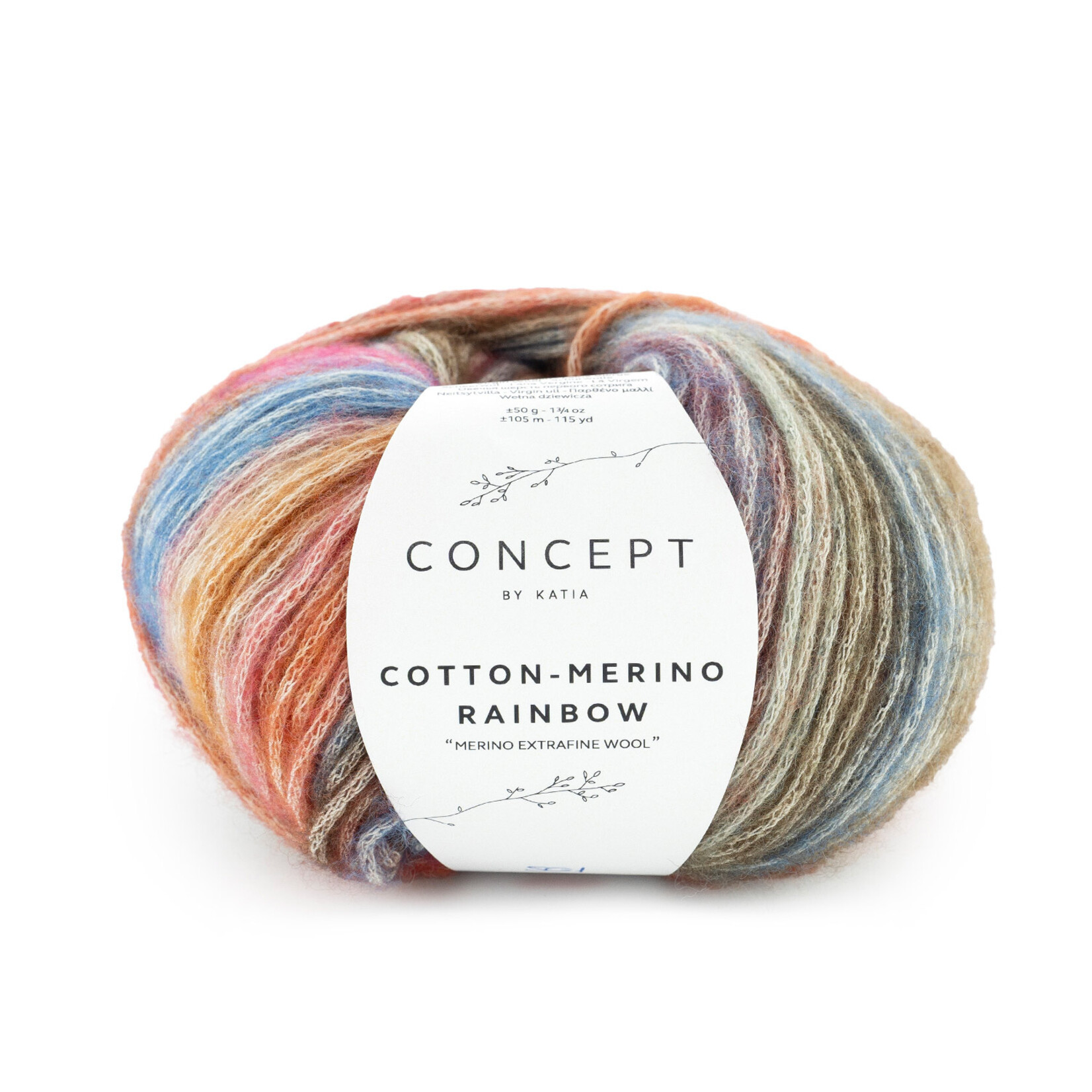 Katia Cotton-Merino Rainbow 501 - Bruin-Roze-Blauw