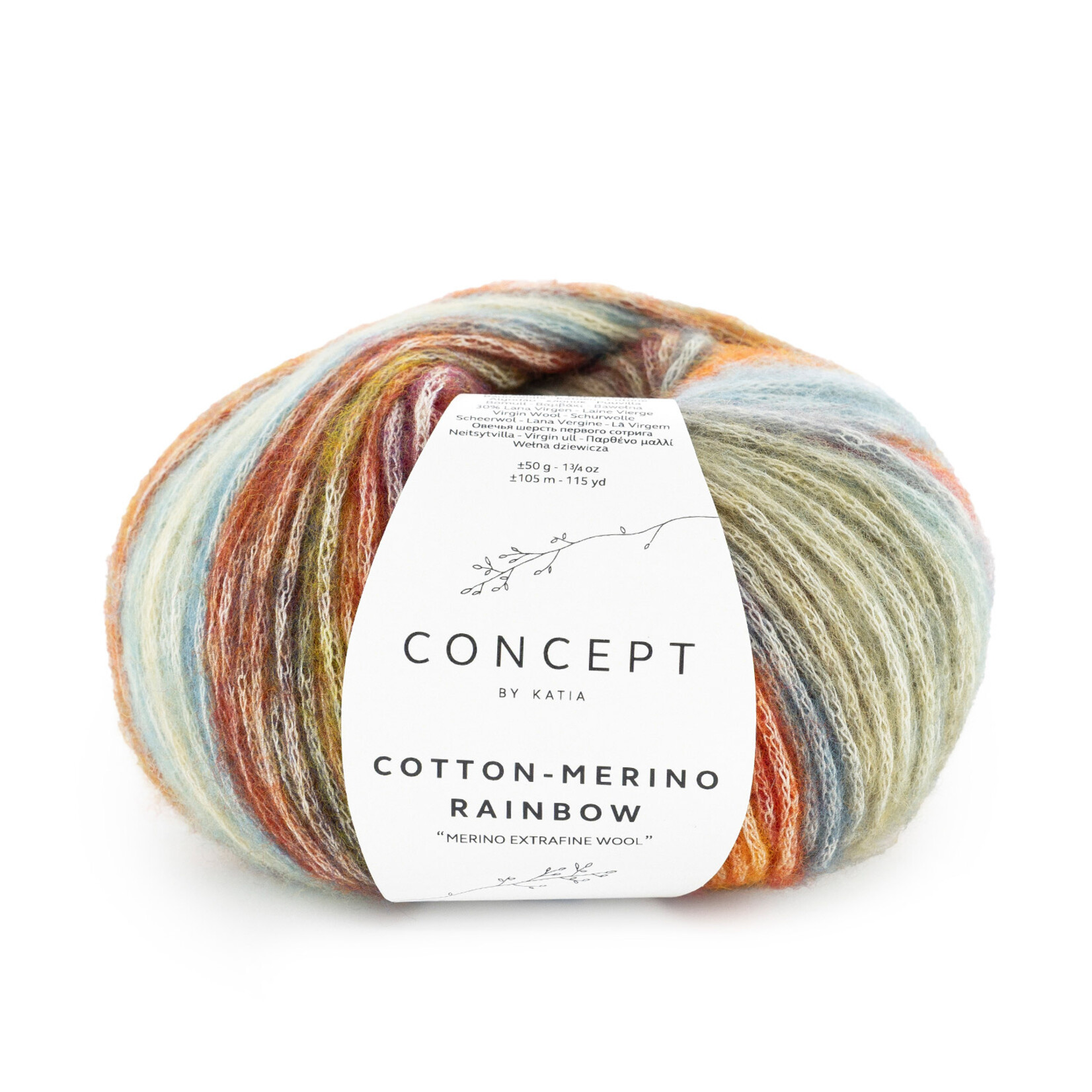 Katia Cotton-Merino Rainbow 506 - Oranje-Turquoise-Rood
