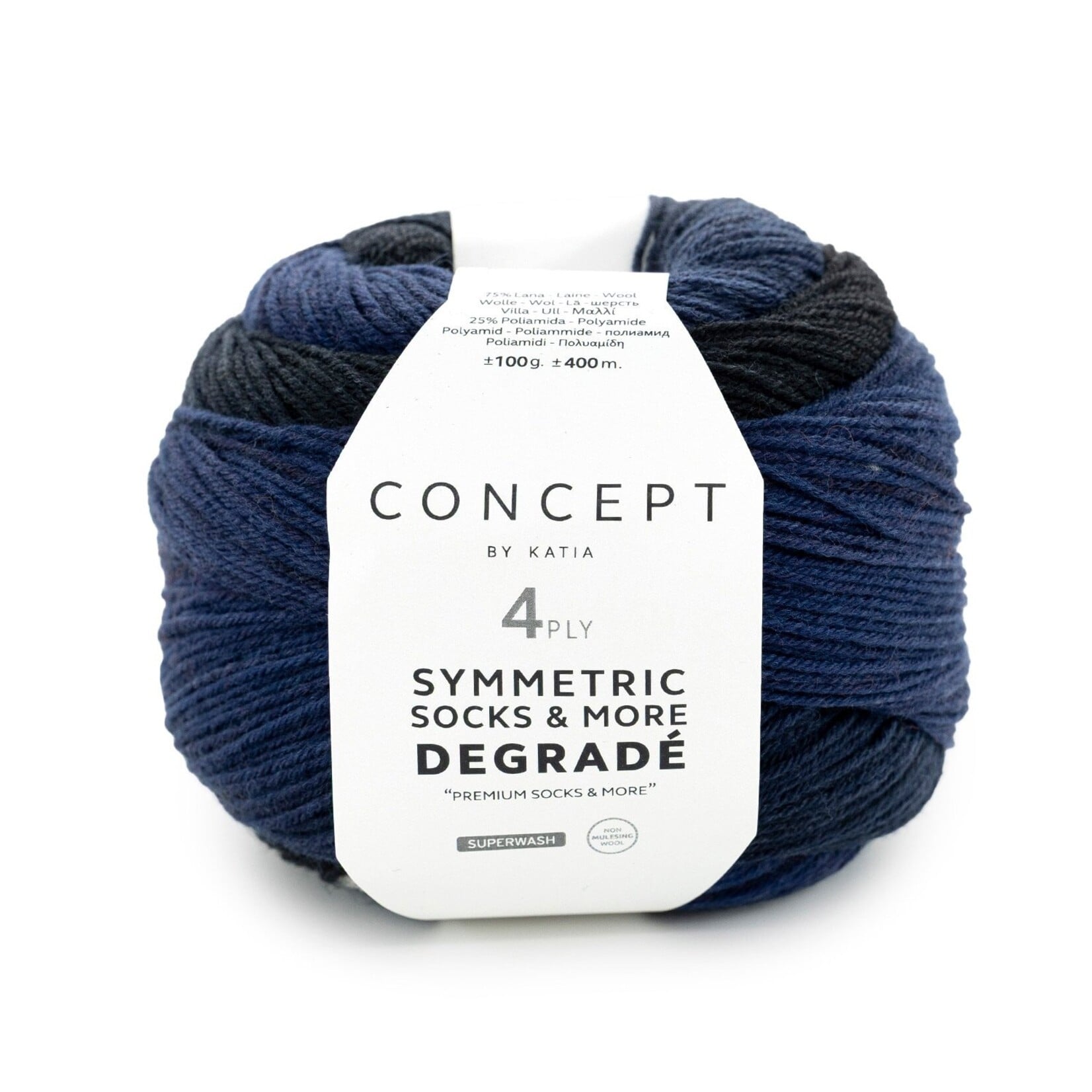 Katia Degradé Symmetric Socks 52 Jeans-Zwart