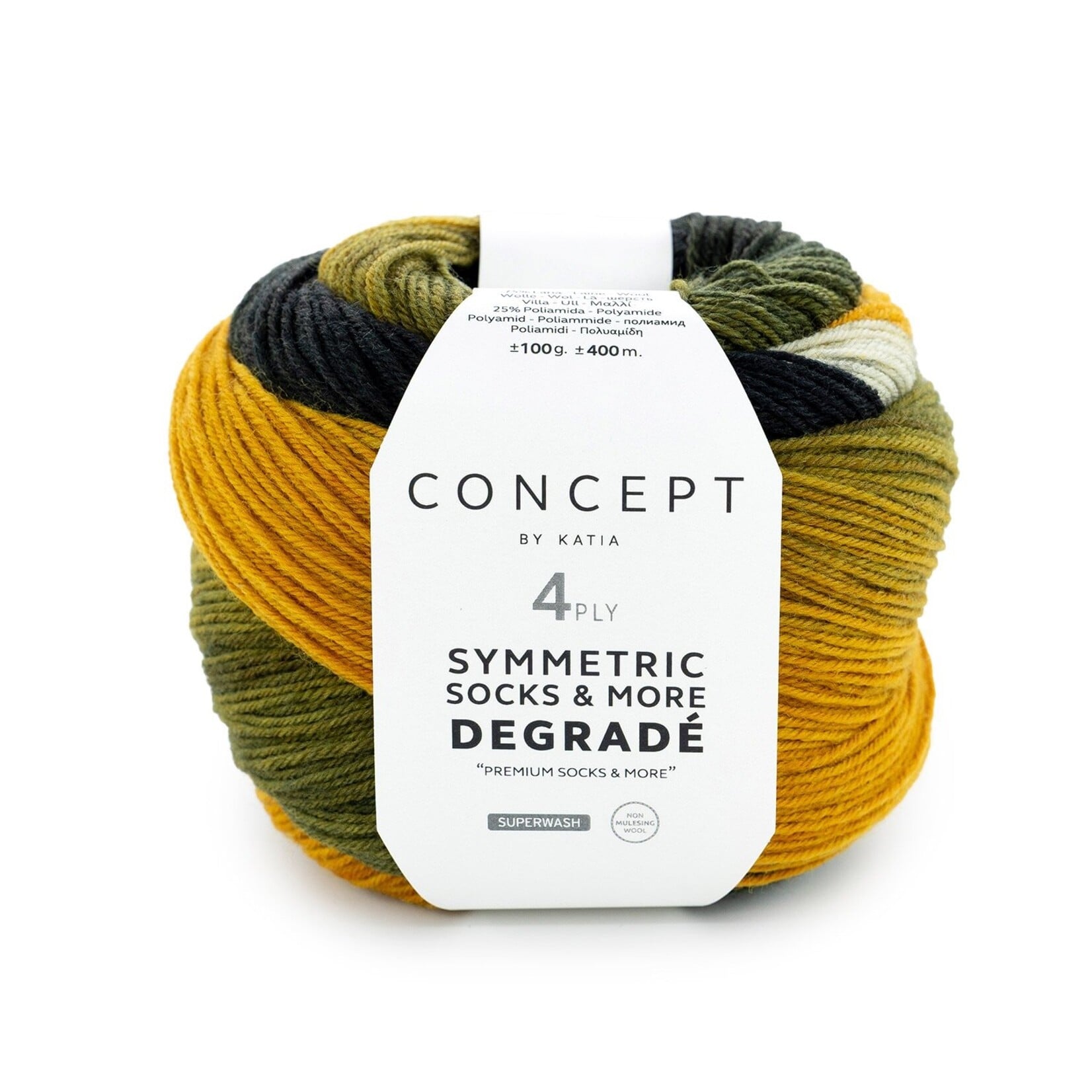 Katia Degradé Symmetric Socks 54 Mosterd-Zwart