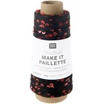 Rico Make it Paillette 7 Zwart Neon