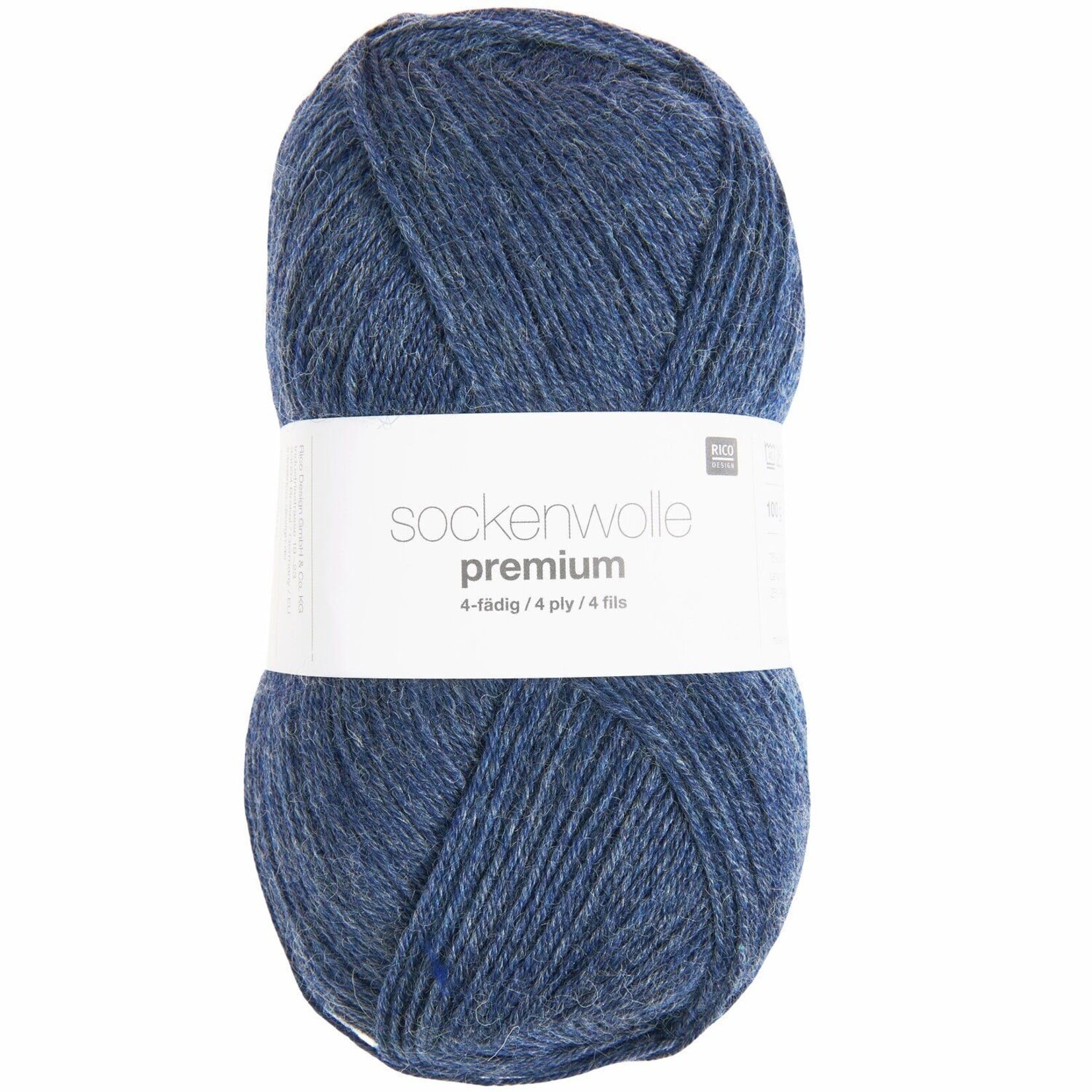 Rico Sokkenwol Premium Uni 015 Blauw Melange