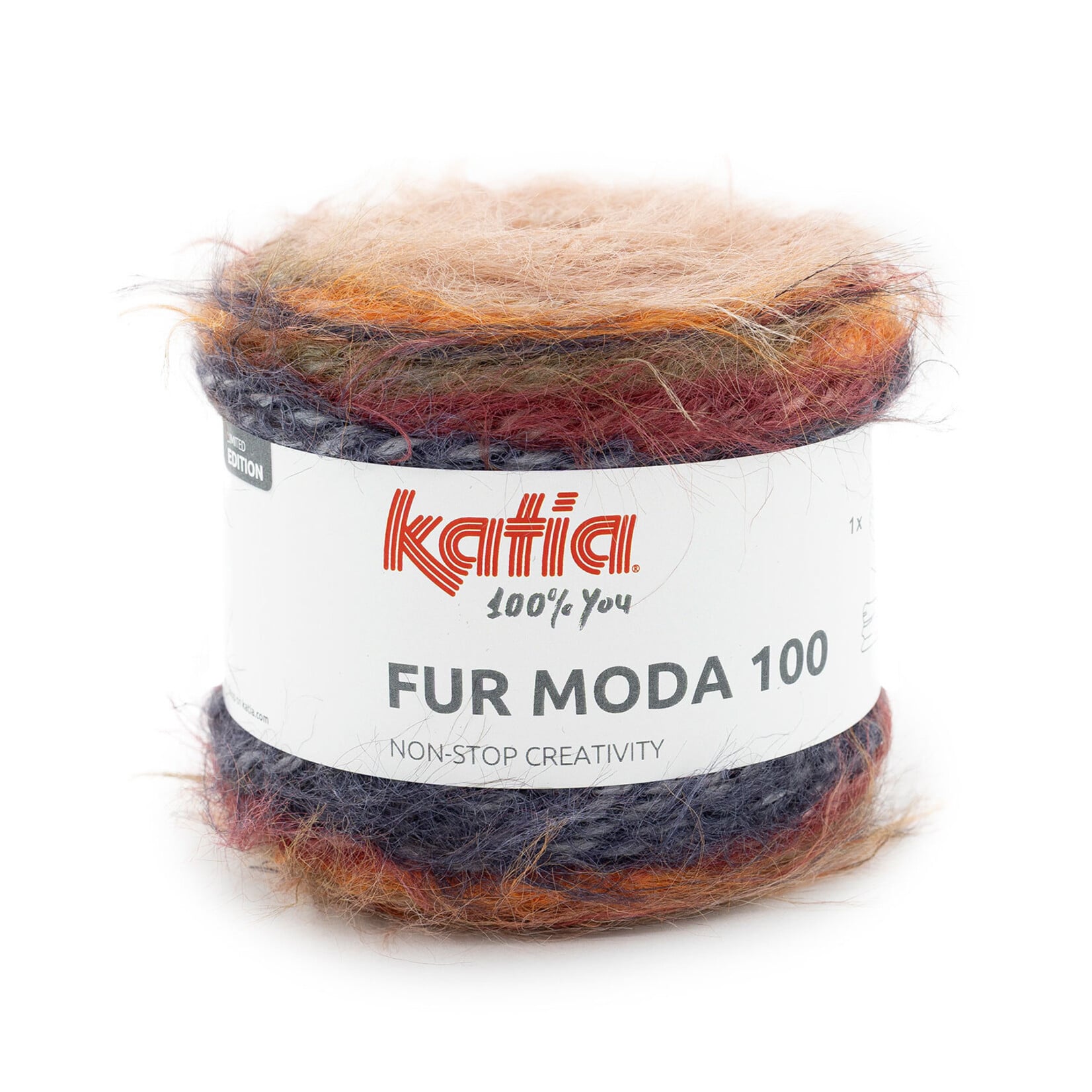 Katia Fur Moda 100 300 Kaki-Zwart-Roest-Wijnrood