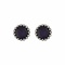 BIBA OORBELLEN Biba Ohrringe Silber mit einem tulpenförmigen Rippen Rücken und einem Swarovski Stein Purple Velvet