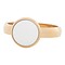 IXXXI JEWELRY RINGEN iXXXi Jewelry Invulring 0.4 cm Staal met een platte zetting met daarin een 10mm White stone cabochon Gold