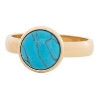 IXXXI JEWELRY RINGEN iXXXi Jewelry Vulring 0.4 cm Staal Turquoise Stone Gold 12mm