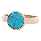 IXXXI JEWELRY RINGEN iXXXi Jewelry Vulring 0.4 cm Staal Turquoise Stone Rosegold 12mm