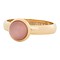 IXXXI JEWELRY RINGEN Füllen Sie iXXXi Schmuck Ring 0,4 cm Stahl mit einer flachen Einstellung eine 8mm Rosa Cateye cabochon Gold-haltigen