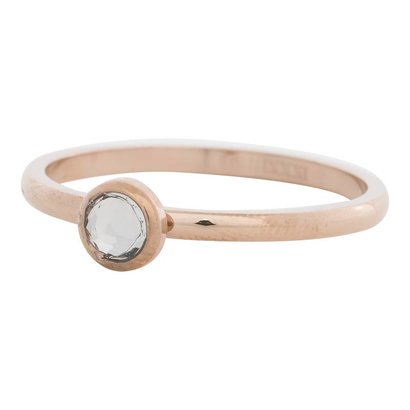 IXXXI JEWELRY RINGEN iXXXi Jewelry Invulring 0.2 cm Staal met een platte zetting met een Zirconia Stone White Rosegold