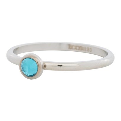 IXXXI JEWELRY RINGEN iXXXi Jewelry Invulring 0.2 cm Staal met een platte zetting met een Zirconia Stone Blue Silver