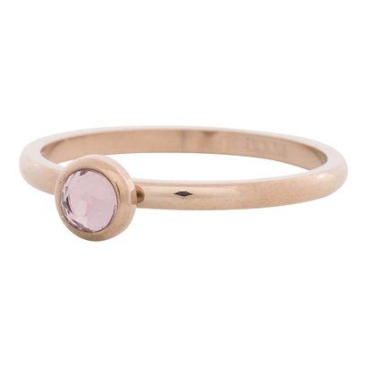 IXXXI JEWELRY RINGEN iXXXi Jewelry Invulring 0.2 cm Staal met een platte zetting met een Zirconia Stone Pink Rosegold