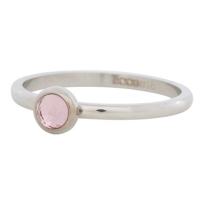 IXXXI JEWELRY RINGEN iXXXi Jewelry Invulring 0.2 cm Staal met een platte zetting met een Zirconia Stone Pink Silver