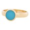 IXXXI JEWELRY RINGEN iXXXi Jewelry Filling 0.4cm Steel with a flat chain containing a 8mm Mat Aqua Cabochon Gold