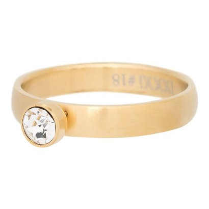 IXXXI JEWELRY RINGEN iXXXi Vulc with 1 Crystal Zirconia in a Mat Gold stainless steel ring