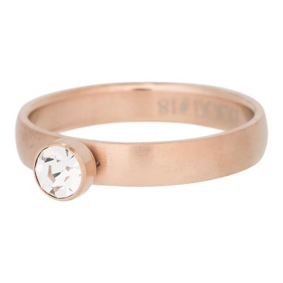 IXXXI JEWELRY RINGEN iXXXi Vulring met 1 Crystal Zirconia in een Mat Rosegold stainless steel ring