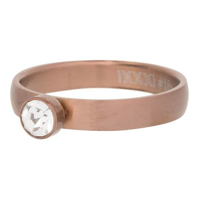 IXXXI JEWELRY RINGEN iXXXi Vulring met 1 Crystal Zirconia in een Mat Brown stainless steel ring