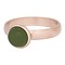 IXXXI JEWELRY RINGEN iXXXi Jewelry Invulring 0.4 cm Mat Staal Rose Gold met een platte zetting met daarin een 8mm Mat Olive cabochon