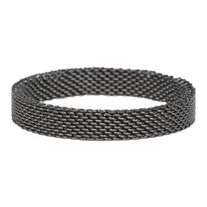 IXXXI JEWELRY RINGEN iXXXi Schmuck Washer 0,4 cm MESH SCHWARZ flexible Ring