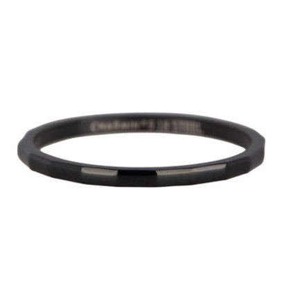 CHARMIN'S Charmins Angle steel stack ring R363 Black Steel from Charmin's fashion jewelry brand.