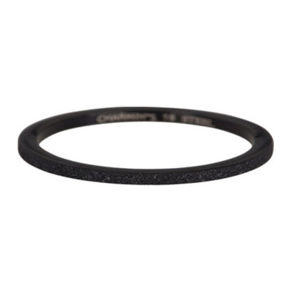 CHARMIN'S Charmins Sanded steel stack ring R367 Black Steel from Charmin's fashion jewelry brand.