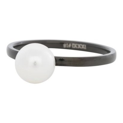 IXXXI JEWELRY RINGEN iXXXi Jewelry Vulring 0.2 cm Staal 1-Pearl White Zwart