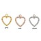 iXXXi JEWELRY IXXXI JEWELRY CHARM OPEN HEART CRYSTAL STAINLESS STEEL SELECT THE COLOR