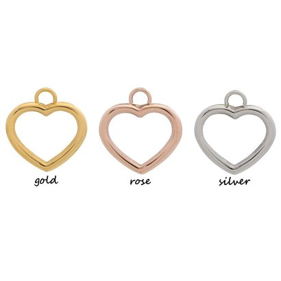 iXXXi JEWELRY IXXXI JEWELRY CHARM OPEN HEART STAINLESS STEEL CHOOSE THE COLOR