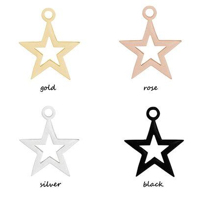 iXXXi JEWELRY IXXXI JEWELRY CHARM HOLLOW STAR STAINLESS STEEL KIES DE KLEUR