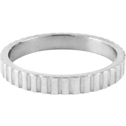 CHARMIN'S Charmins Shiny SERRATED Steel steel stacking ring R319 Silver 4mm from the fashion jewelery brand Charmin's.