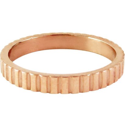 CHARMIN'S Charmins Shiny SERRATED Steel steel stacking ring R321 Rosegold 4mm from the fashion jewelery brand Charmin's.